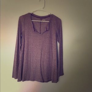 Pretty V-Neck Purple Top